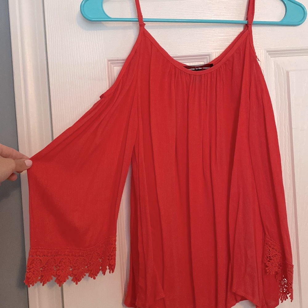 Off the Shoulder, Lace Sleeve Top